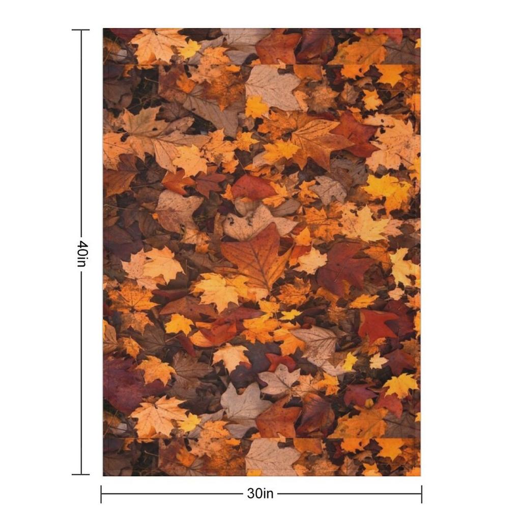 Осенняя листва в осеннем коричневом октябрьском лесу Плед Рождественское украшение Милый Хэллоуин Декоративные пледы