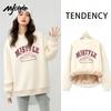 MJ Style Women's Lamb Wool Lined Round Neck Sweatshirt