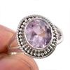Natural Pink Amethyst Gemstone Handmade 925 Solid Silver Jewelry Ring S.6 R7j78