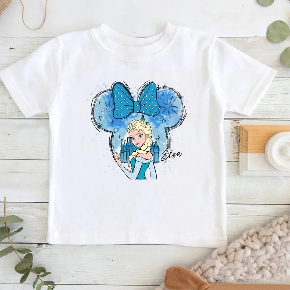 Child Belle Princess Kawaii Printed Tshirt Baby Girl 100cotton Soft Cartoon Clothing Cute Graphic Tops Kids Funny Tees