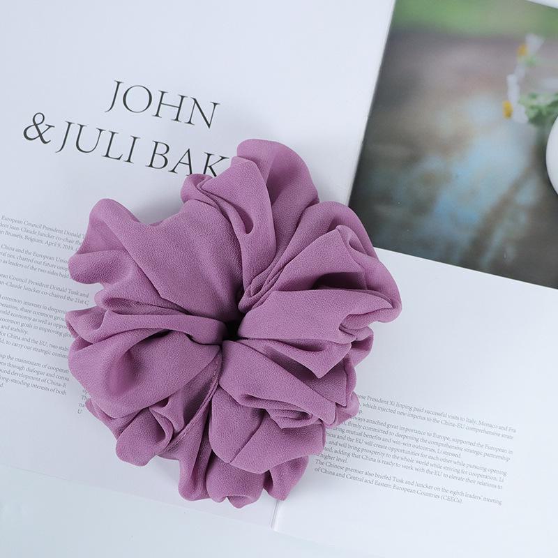 Эластичная повязка на голову из шифона с бусинами, однотонная, с кольцом для толстой кишки из Малайзии