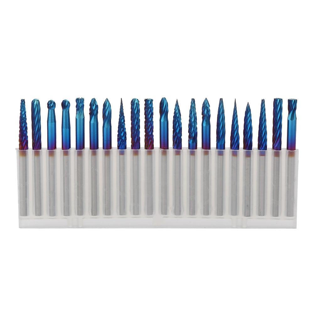 20 Pcs End Mill Tungsten Carbide Single Double Groove Rotate End Milling Cutter