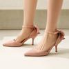 Spring and summer LZD sexy thin high heel large size elegant pointed bow female cool