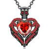 Сердце Фиолетовый Красный Крыло Ангела Кристалл Циркон Женский Череп Черный Кулон Ожерелья День Матери Хэллоуин Рождество Ювелирные Изделия