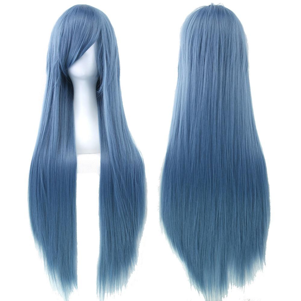 Heat Resistance Long Synthetic Hair Layered Anime Straight Hairpiece Costume