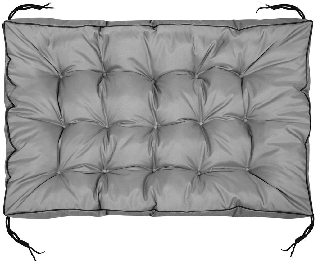 Garden cushion 120x80 cm with high side for pallet bench, waterproof, gray