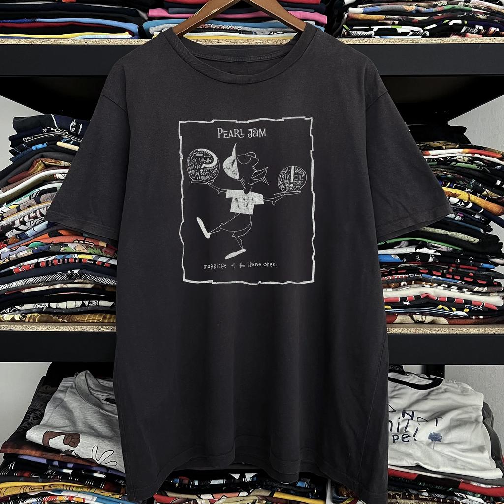 90s Pearl Jam Tour Washed T-Shirt Black L