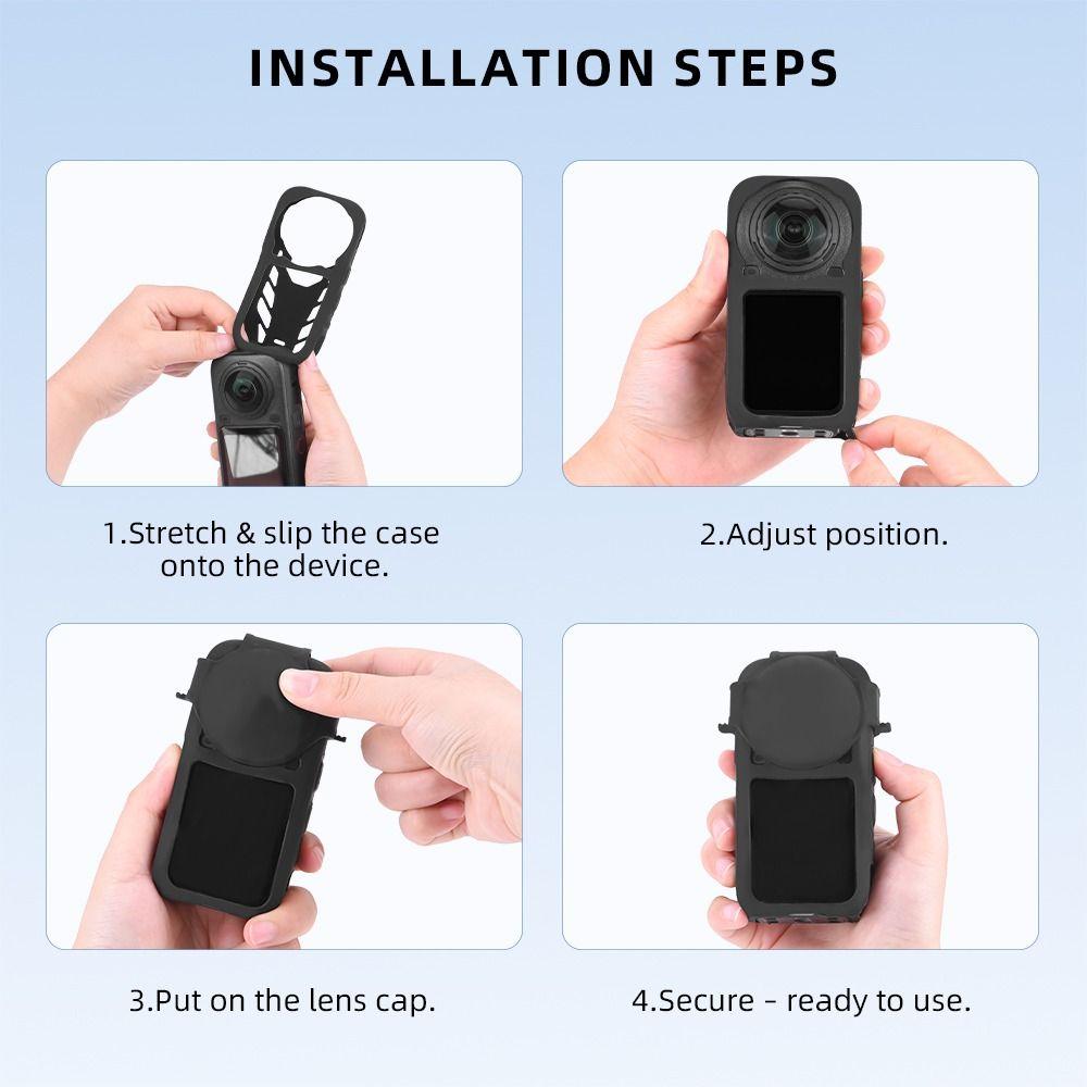 with Lens Cap Camera Body Cover Silicone Sleeve Skin Case for Insta360 X6 Action Camera Accessories