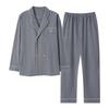 Pure Cotton Pajamas Men'S Spring And Autumn Long-Sleeved Trousers Cardigan Loose And Wearable Loungewear Suit