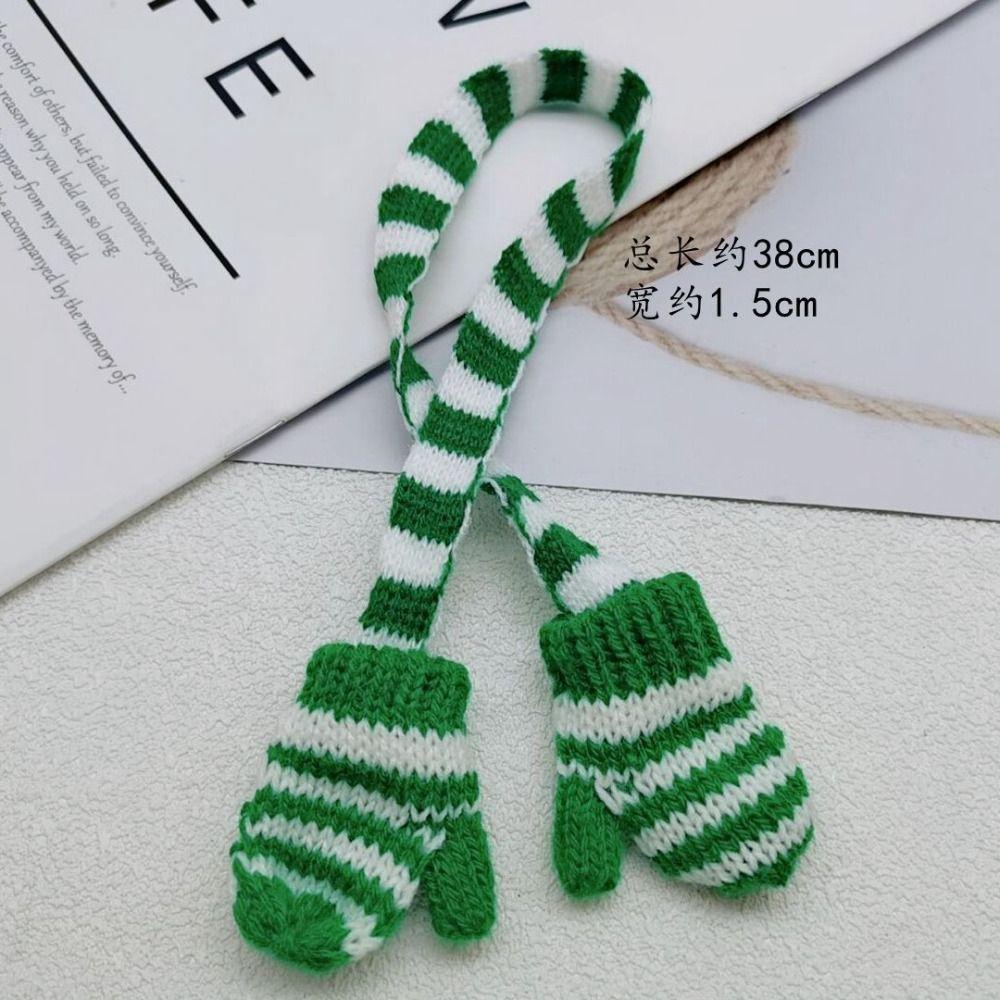 Мягкий кукольный шарф с перчатками Шарф на шею Шапочка для мини-кукол Милые зимние кукольные аксессуары Рождество