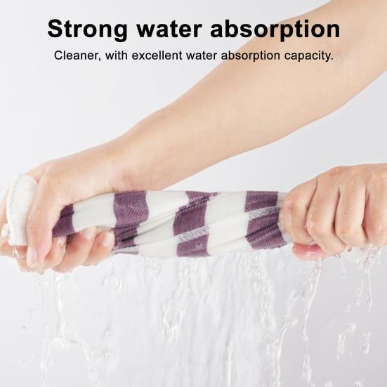 Dishwash Rag Striped Design Soft Durable High Water Absorption Non-Stick