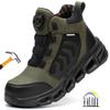 Winter Work Shoes Man Plastic Toe Sneakers Construction Site Lightweight Non-slip Safety Shoes with Rotary Button Safety Boots