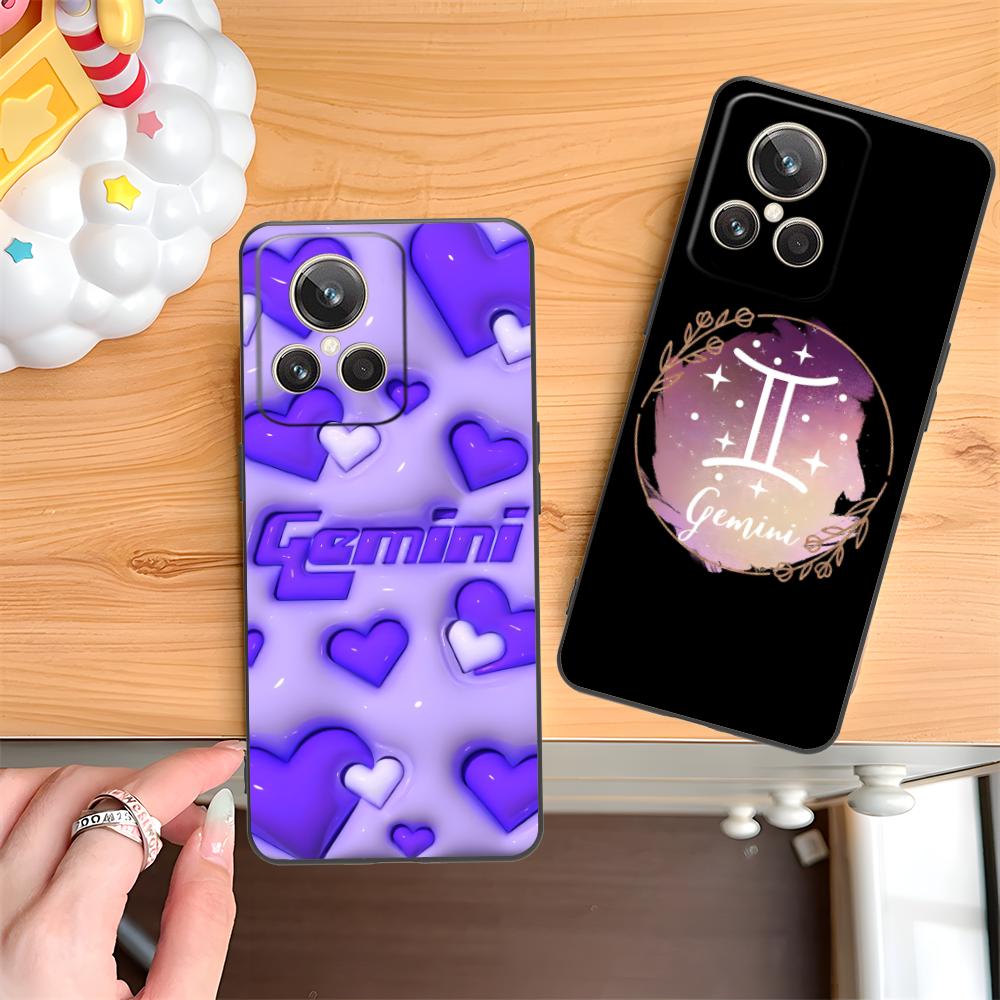 Чехол для телефона со знаком зодиака Близнецы для Realme 15 14 13 12 11 10 9 Pro Plus T i Lite 5G Мягкий ТПУ Ударопрочный Чехол