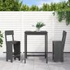 VidaXL 3-piece Garden Bar Set Grey Solid Pine Wood, Pub Set, Patio Bar Set, Table Set 3157795