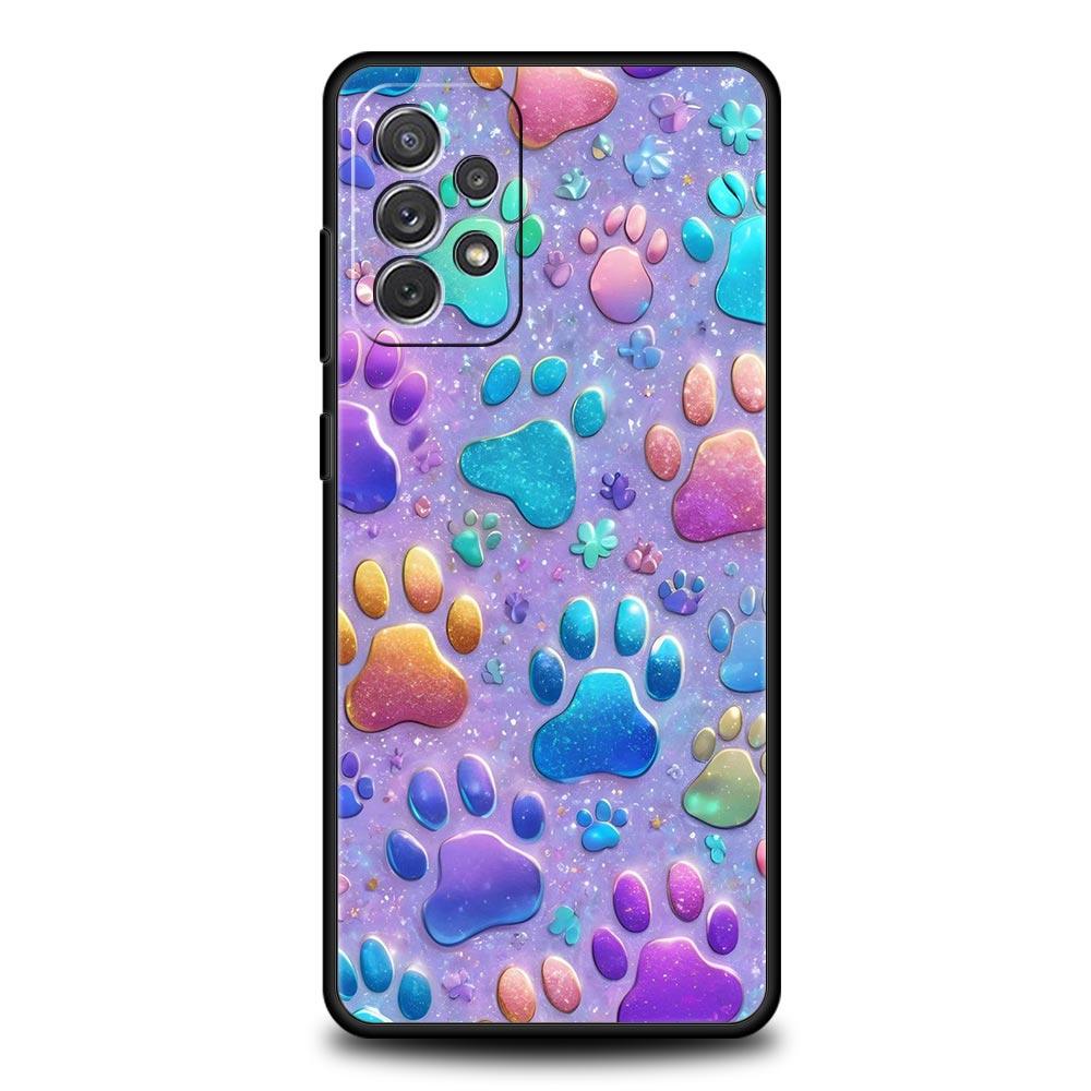 Чехол для телефона с лапкой собаки для Samsung Galaxy A15 A13 A51 A71 A41 A31 A21S A03S A05 A35 A32 A55 A23 A25 A33 A53 A73 5G