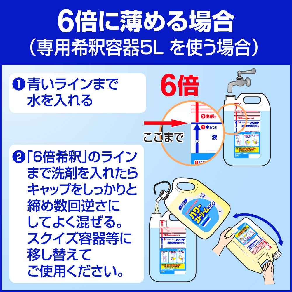 Kao Power Stream Conc 5L Commercial Dish Detergent Can Wash Vegetables Unscented Kao Professional Services [Large Capacity] [Diluted Type]