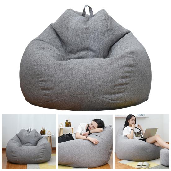 Bean Bag Cover No Filler Removable Bean Bag Chair Cover Washable Solid Color Sofa Cover for Bedroom Living Room Beanbag Chair