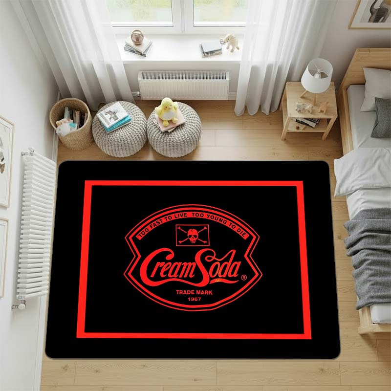 Cream Soda Black Cats Garage Paraside Japan Tokyo Streetwear Brand Rug,living Room Carpet,computer Chair Floor Mats,Entrance Mat