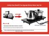 Solid Wood Rotating Tea Table Set with Chairs and Kettle, Mobile Balcony Coffee Table for Home.