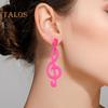 1 пара женских серег в форме музыкальной ноты, асимметричные полые однотонные серьги-подвески для пианиста и учителя музыки, повседневные висячие серьги