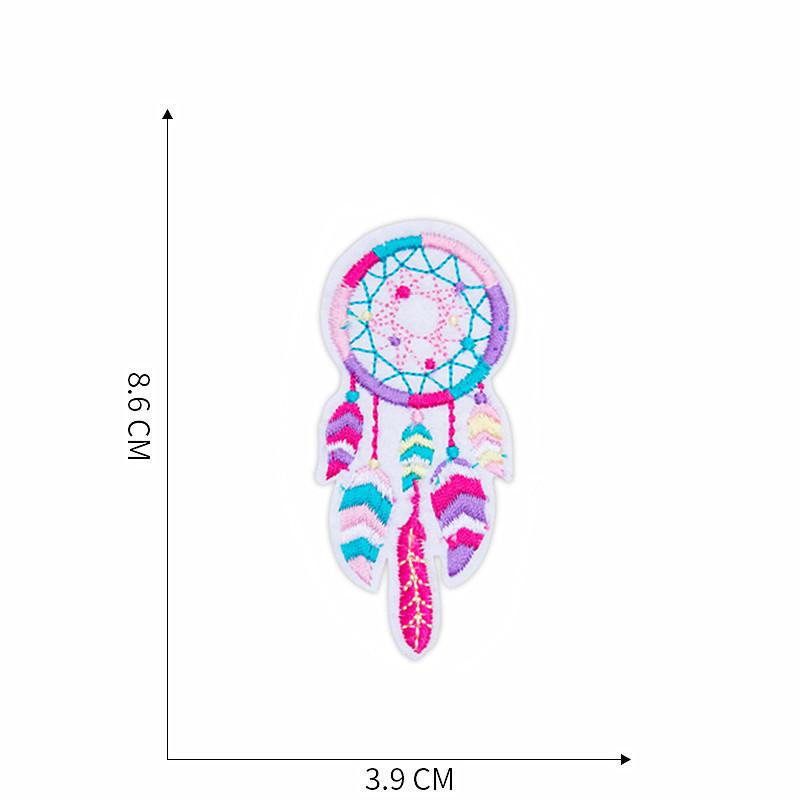 Вышитая нашивка на ткани: Дизайн перьев кактуса для ремонта одежды и брюк