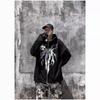 Худи Harajuku Y2K Devil Wings, чёрное, унисекс, осенний стиль, на молнии и с капюшоном.