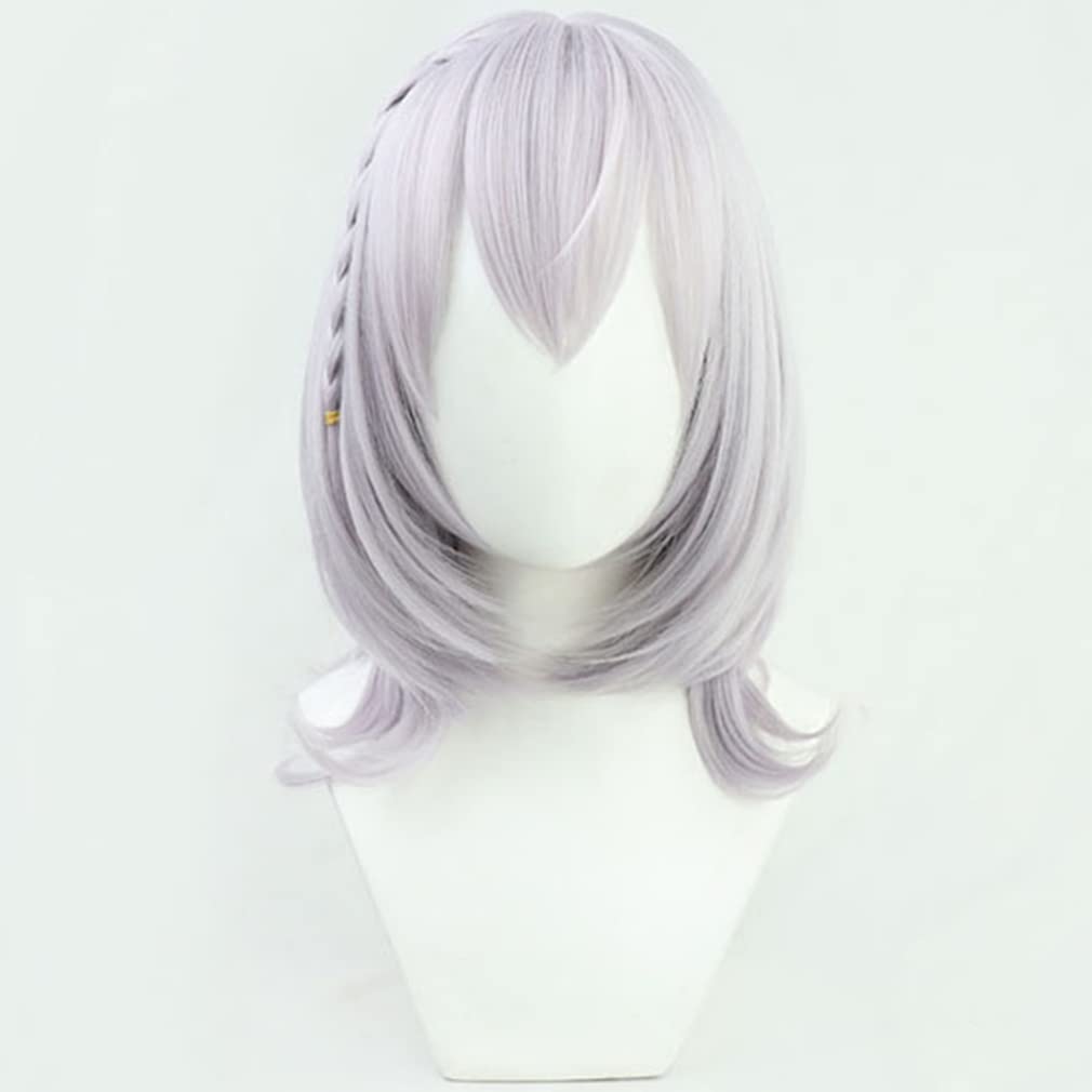 LAOBAO Noelle Silver Holy Knights Cosplay Gray Bob with Braids and Long Disguise Wig for School and Events Wig, Pigtails, Heat-Resistant, Parties,