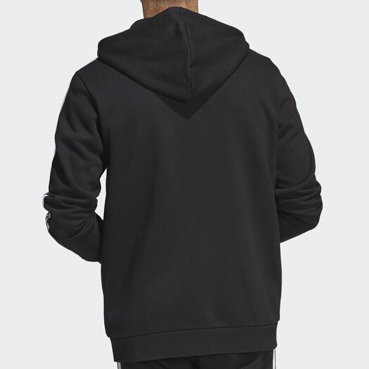 Adidas Originals Trefoil 3-полоски FZ Sports Logo Hoodie Мужские топы черные DV1551