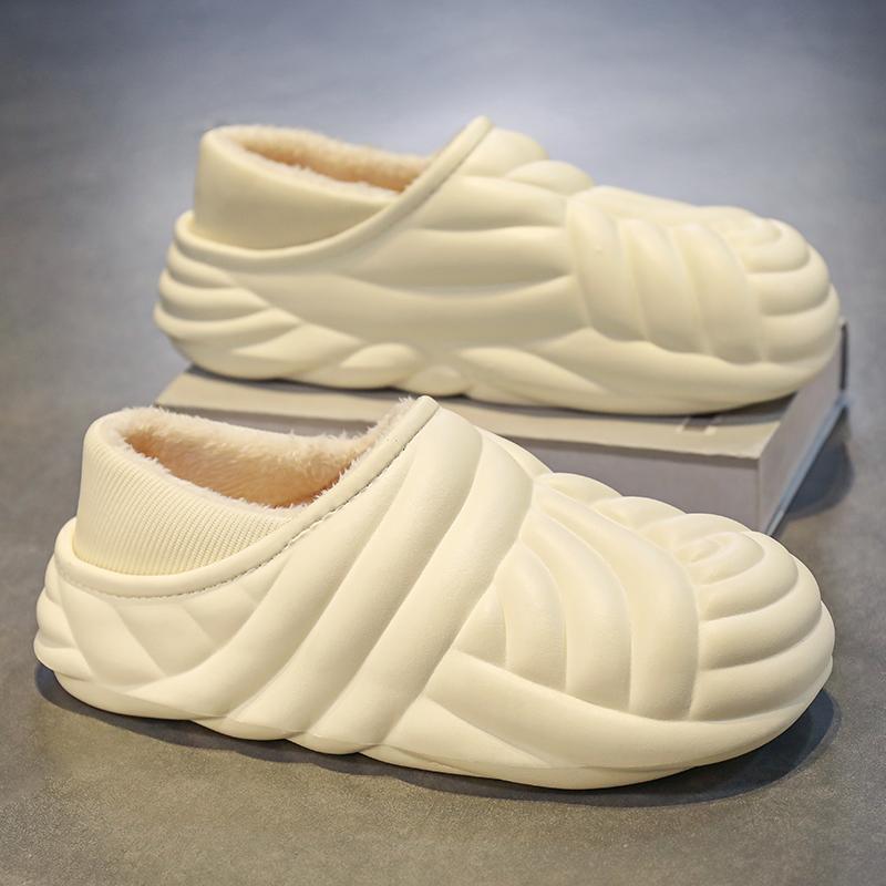 Slippers for Men Waterproof Slipper Added Cotton Platform Shoes Non-Slip Soft and Comfortable Shoe for Men Indoor Fashion New