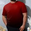 Men Gradient Color T-Shirt Short Sleeve Round Neck Summer Top Plus Size Urban Style Loose Tee Shirt for Daily Wear Party Office Beach