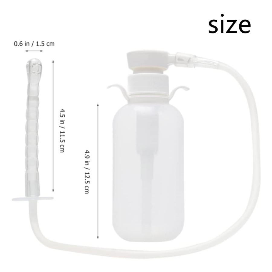 Портативный очищающий инструмент для душа с белой бутылкой емкостью 300 мл и ополаскивателем