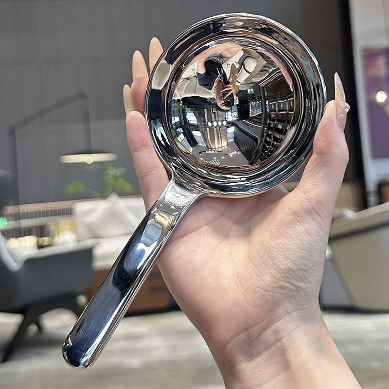 Kitchen Tableware 304 Stainless Steel Short Handle Large Round Spoon Big Head Soup Spoon Dividing Spoon Rice Noodle Spoon