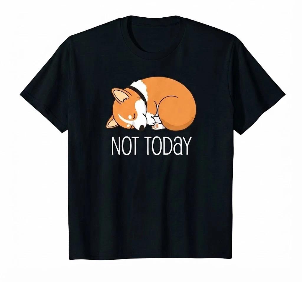 Cute Corgi Gift Funny Dog Lover Not Today Lazy Animal T Shirt