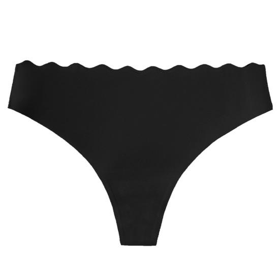 Женские бесшовные стринги, сексуальные, с низкой посадкой, с волнистым краем, трусики-бикини, невидимые, эластичные, дерзкое нижнее белье