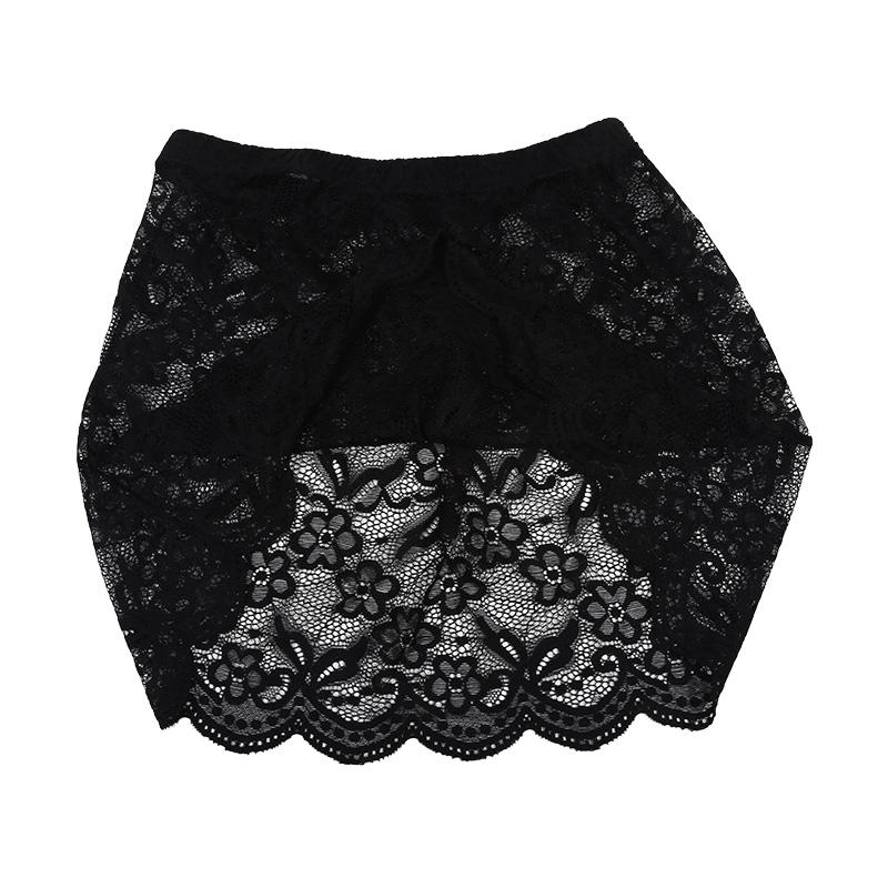 Женская юбка весна-осень с кружевом, прикрывающая ягодицы, модная универсальная мини-юбка с короткими рукавами