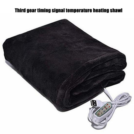 Зимнее электрическое одеяло с 3 уровнями регулировки температуры, зарядкой через USB, толстым двухсторонним материалом, установкой времени, для кемпинга, путешествий, офиса, дома, обогреваемое одеяло