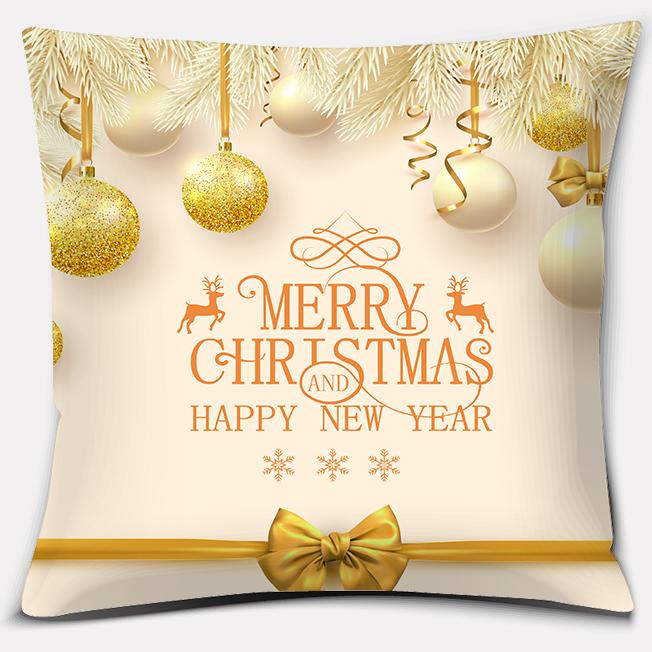 Золотое Рождественское украшение серии Подушка Подарок Украшение для дома и офиса Подушка Спальня Диван Автомобиль Чехлы
