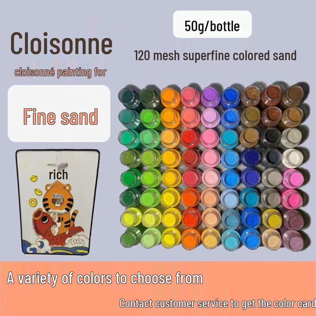Cloisonné Sand Painting Kit: 72 Colors, 50g Bottles for DIY Enamel Art & Children’s Projects