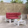 3 Piece Pallet Cushions Burgundy Fabric