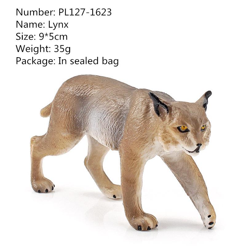Realistic Simulated Forest Animal Lynx Scale Model Solid Simulation Bobcat Wild Fox Action Figures Toys Playsets For Children Christmas Gift Presents