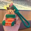 Exquisite Christmas Key Ring Sewn Leather Elk Pendant Versatile Santa Claus Keychain  Kids