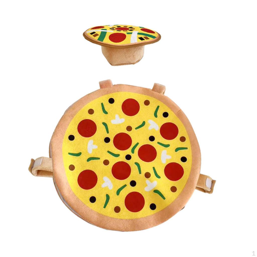 Костюм на Хэллоуин со шляпой и пиццей, смешной мультяшный наряд для праздничной ролевой игры