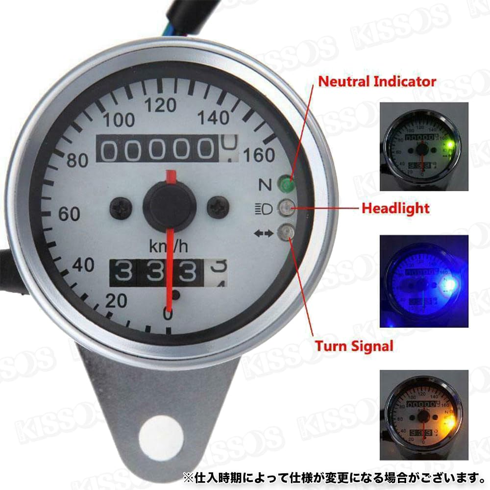 Bike Motorcycle Speedometer LED Backlight Mechanical Mileage General Purpose