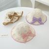Детская шляпа от солнца с бантом Kawaii Детская панама Повседневная детская шляпа рыбака Летняя