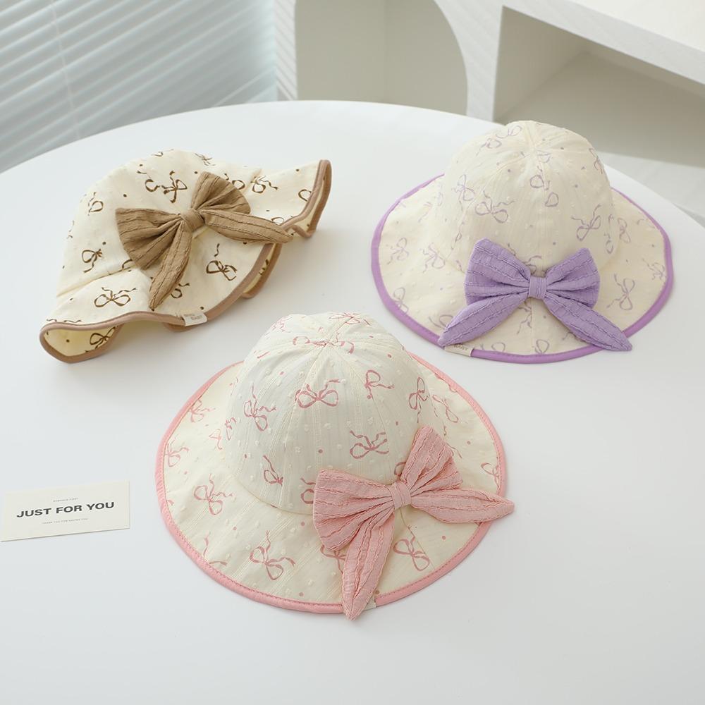 Kawaii Baby Fishermen Hat Bowknot Kids Bucket Hat Sunscreen Children Sun Hat Apparel Accessories