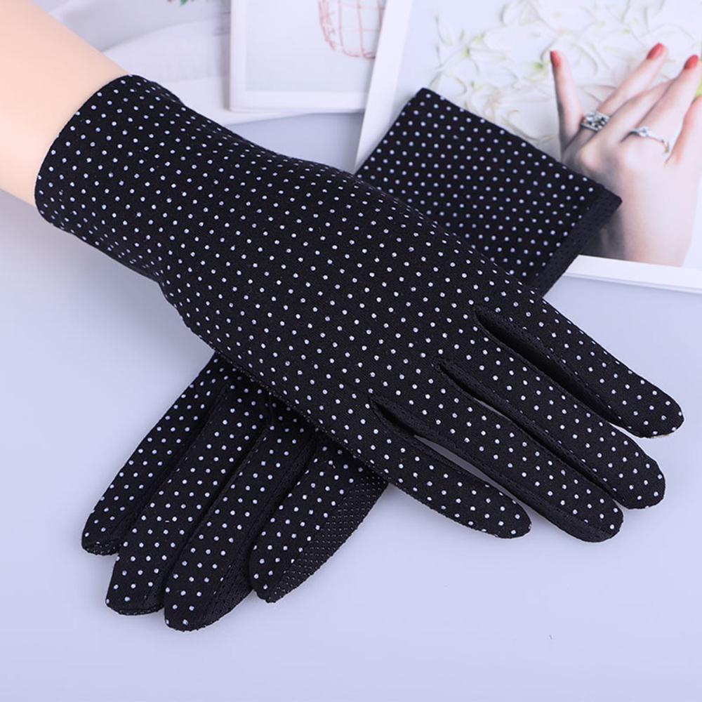 Women Driving Dot Thin Sun Protection Short Gloves  Gloves