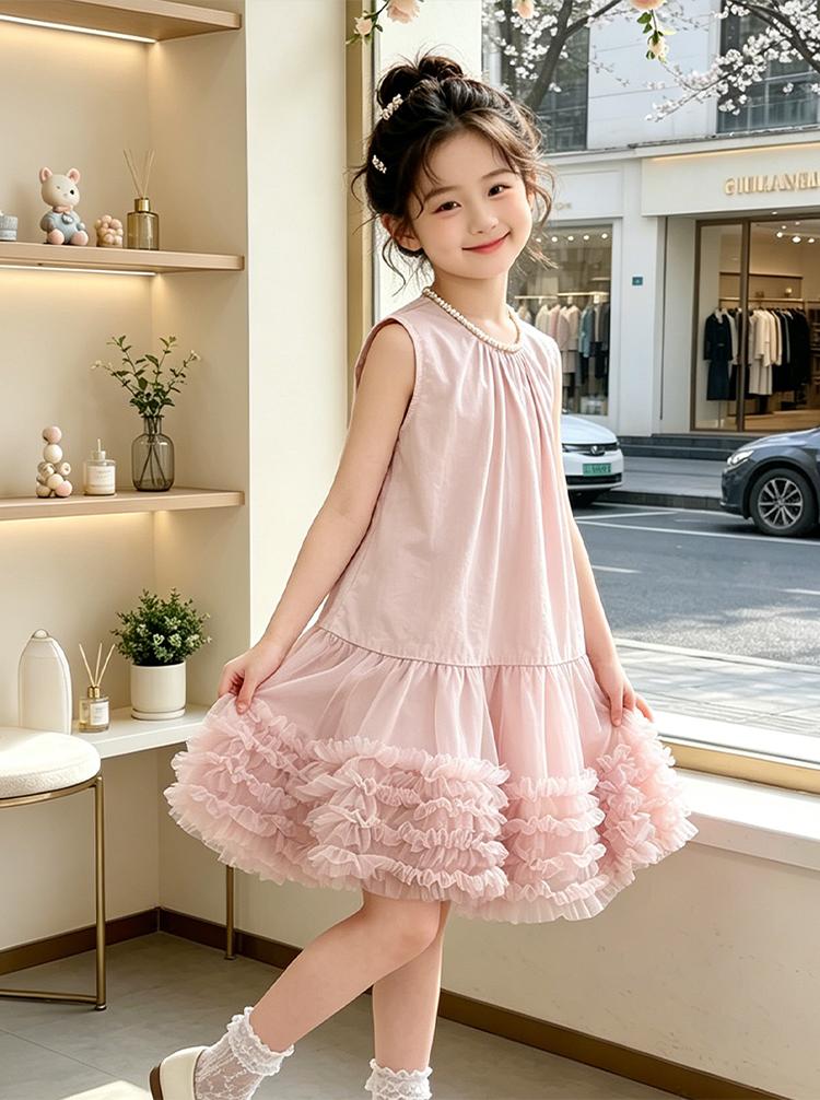 Girls' Summer Mesh Dress