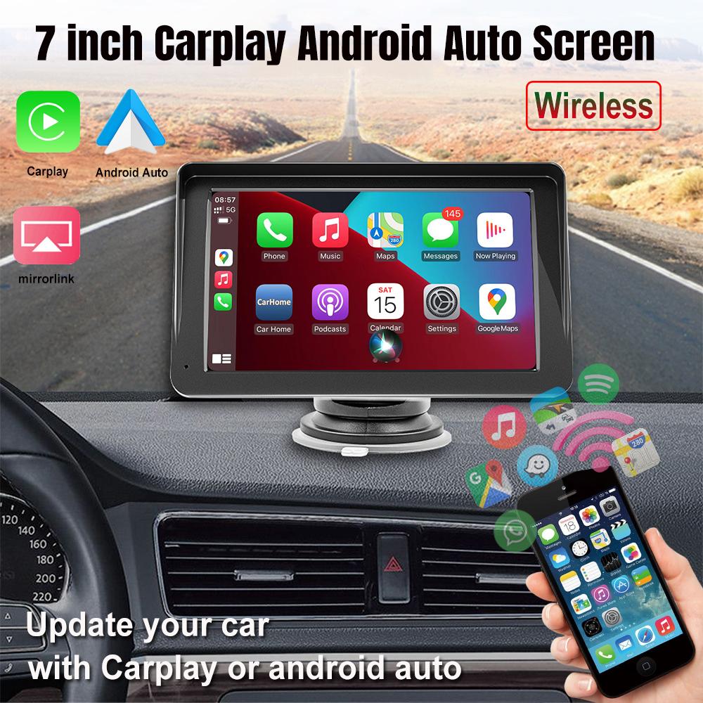 Универсальный CarPlay Android Авто Радио Мультимедийный Видеоплеер 7-дюймовый портативный сенсорный экран с USB AUX для камеры заднего вида