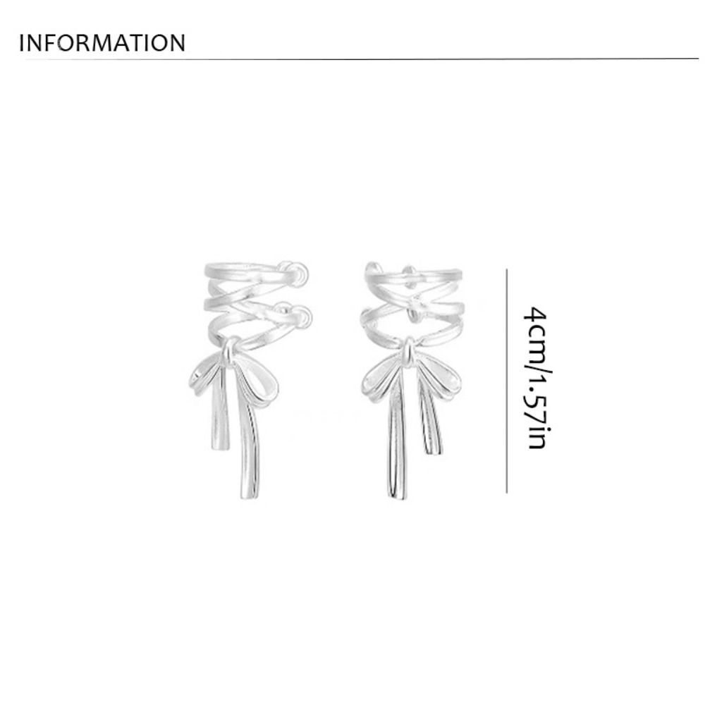Non-piercing Lacing Bow Ear Cuffs Y2K Bow Earrings Trendy Balletcore Ribbon Ear Cuff  Gift