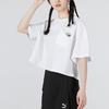 Puma Glamping SS Crop Tee with Embroidered Logo Women Tops White 536880-02